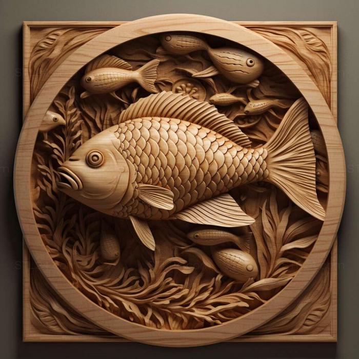Природа и животные (Рыба-вуалехвост 1, NATURE_725) 3D модель для ЧПУ станка